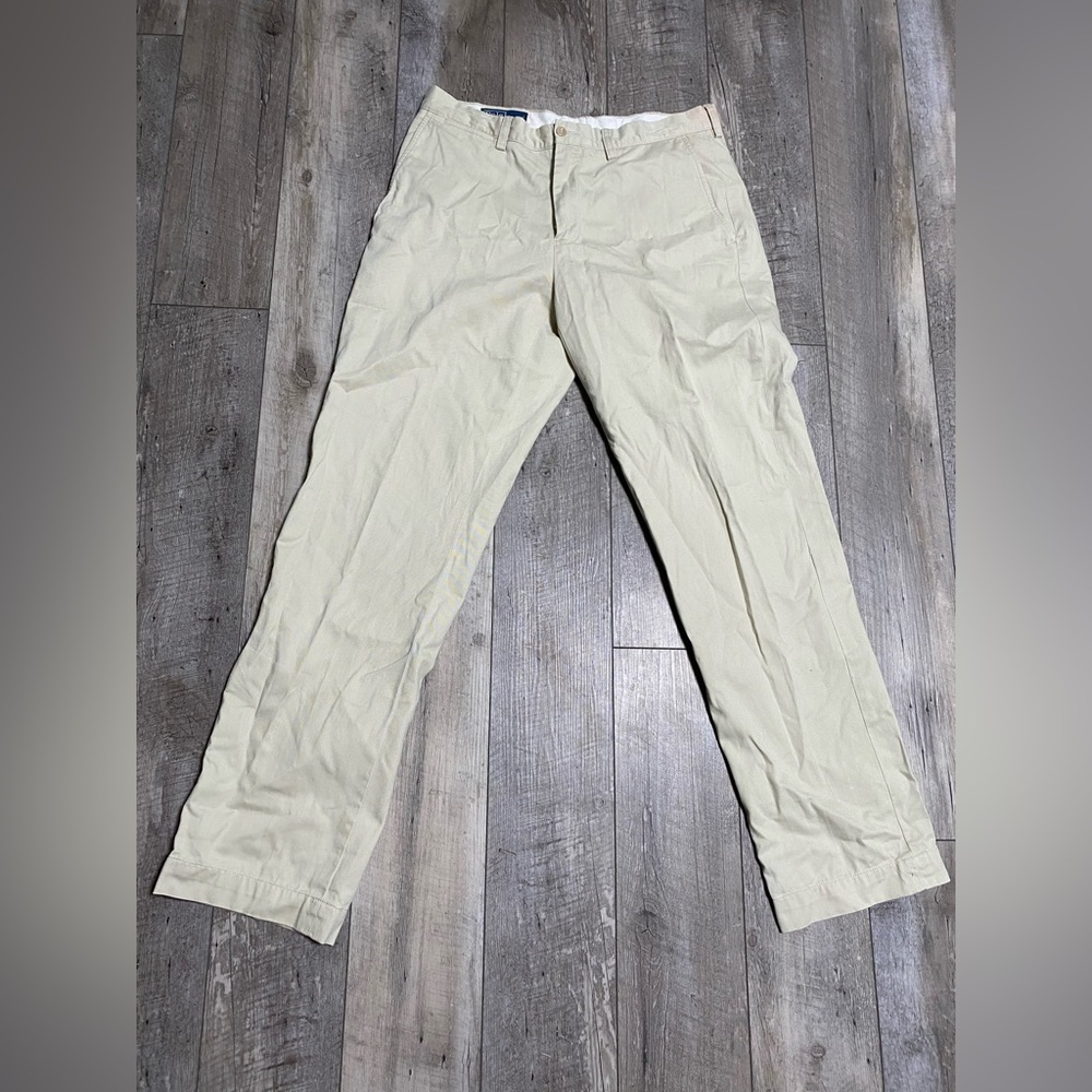 Polo Ralph Lauren Mens Preston Pants 34x34 (34x32) Beige Chino Casual SEE PICS